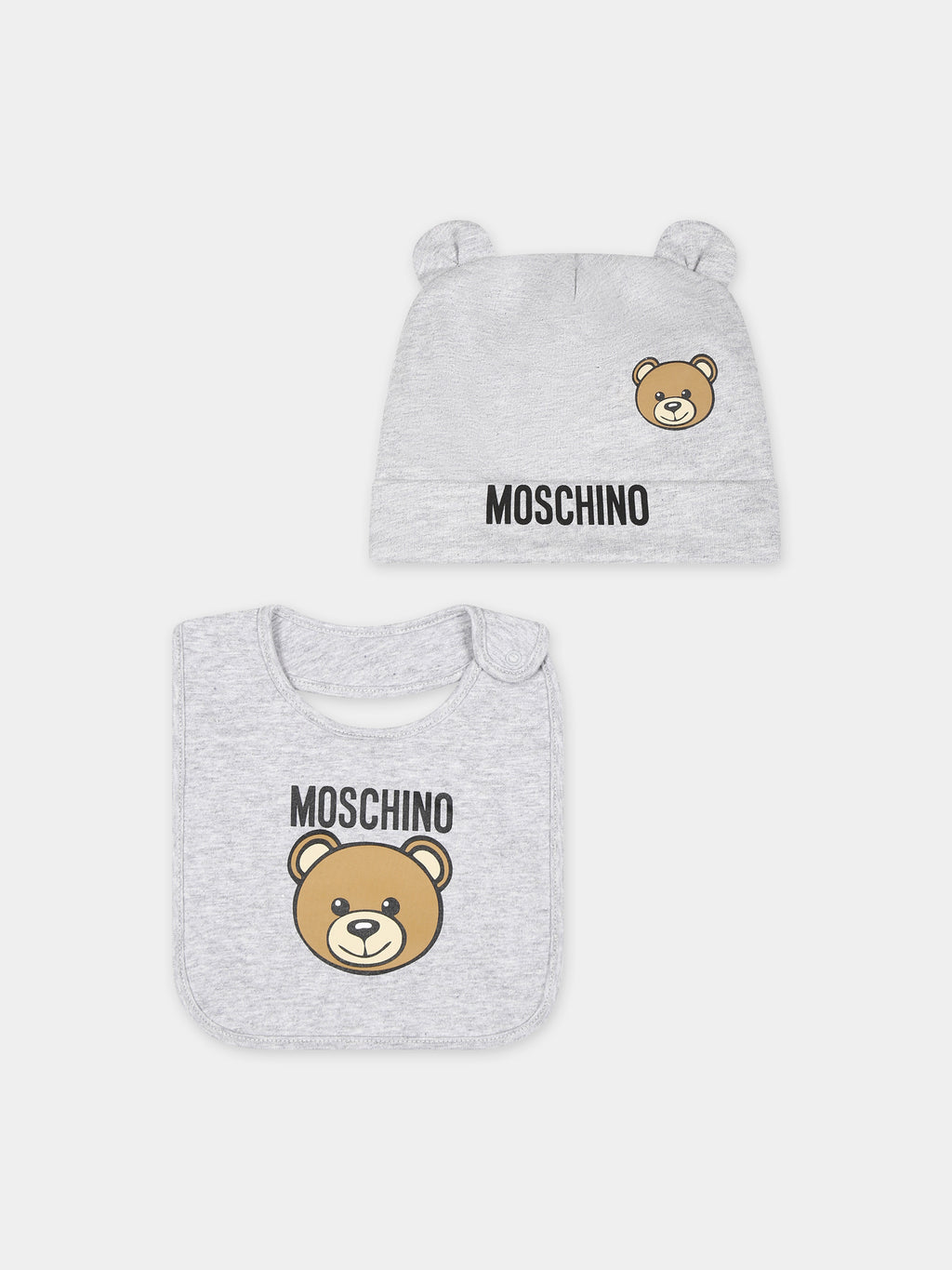 Grey set for babykids with Teddy Bear and logo